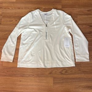 ATHLETA half-zip sweatshirt size XL white.